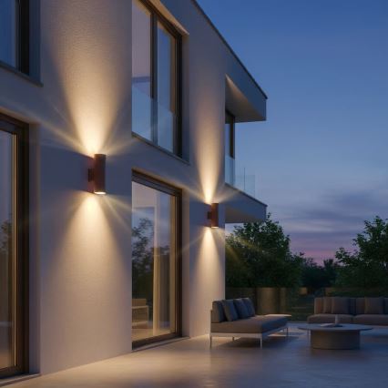 Ideal Lux - Lauko sieninis šviestuvas GUN 1xGU10/35W/230V 21 cm IP44 rudos spalvos