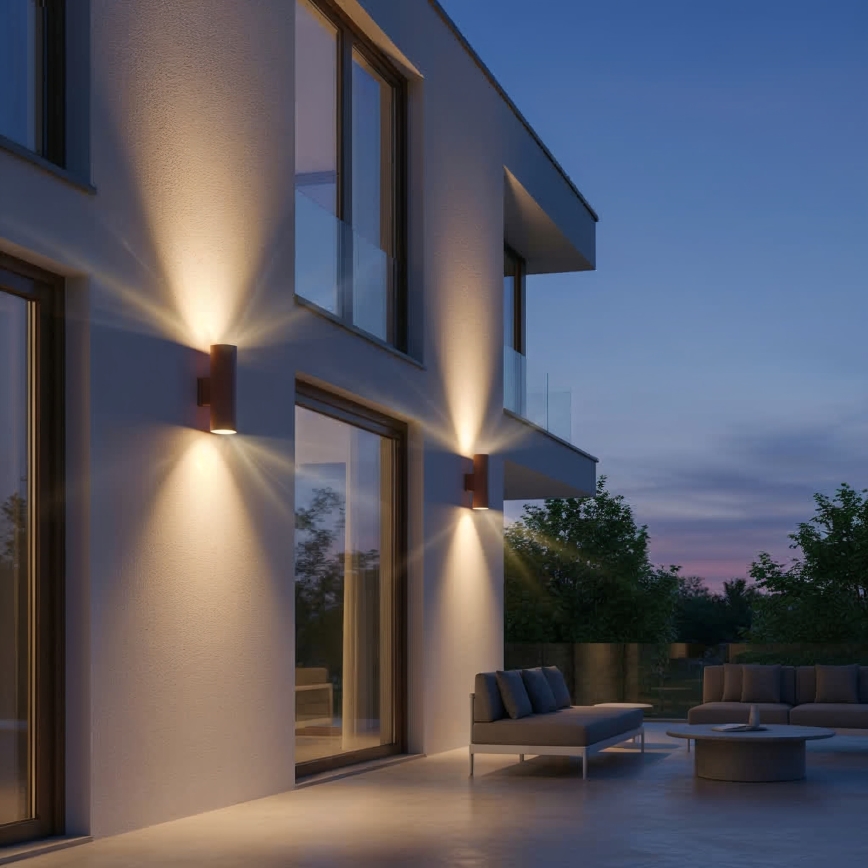 Ideal Lux - Lauko sieninis šviestuvas GUN 1xGU10/35W/230V 21 cm IP44 rudos spalvos