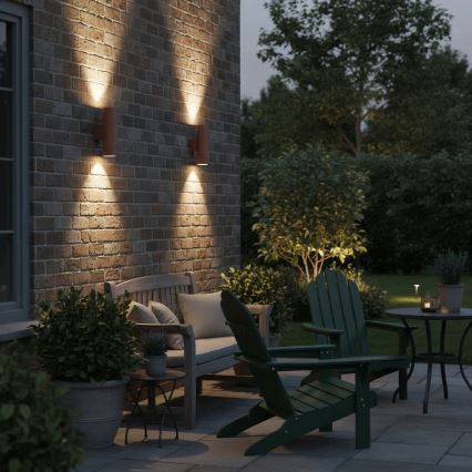 Ideal Lux - Lauko sieninis šviestuvas GUN 1xGU10/35W/230V 21 cm IP44 rudos spalvos