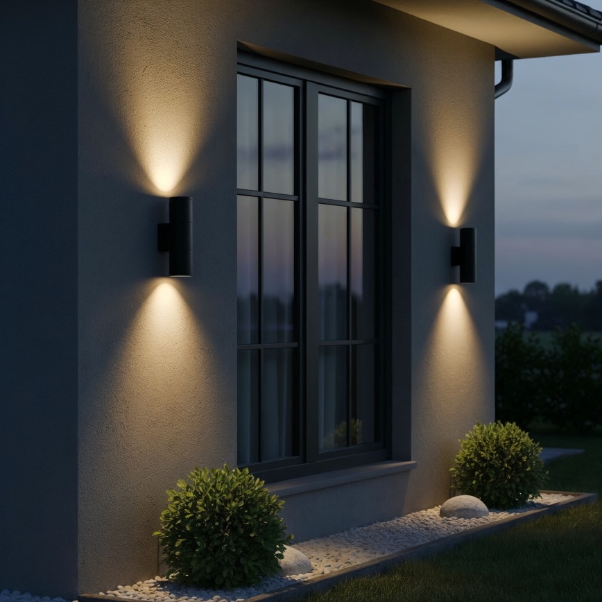 Ideal Lux - Lauko sieninis šviestuvas GUN 2xGU10/35W/230V IP44 antracitas