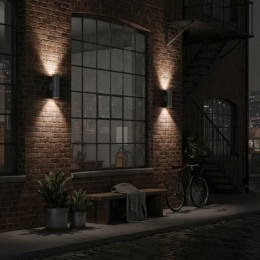 Ideal Lux - Lauko sieninis šviestuvas GUN 2xGU10/35W/230V IP44 antracitas