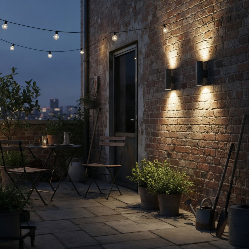 Ideal Lux - Lauko sieninis šviestuvas GUN 2xGU10/35W/230V IP44 antracitas