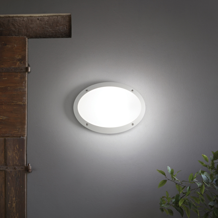 Ideal Lux - Lauko sieninis šviestuvas MADDI 1xE27/23W/230V IP66 balta