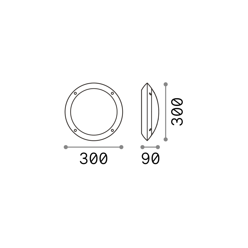 Ideal Lux - Lauko sieninis šviestuvas POLAR 1xE27/23W/230V IP66 baltas