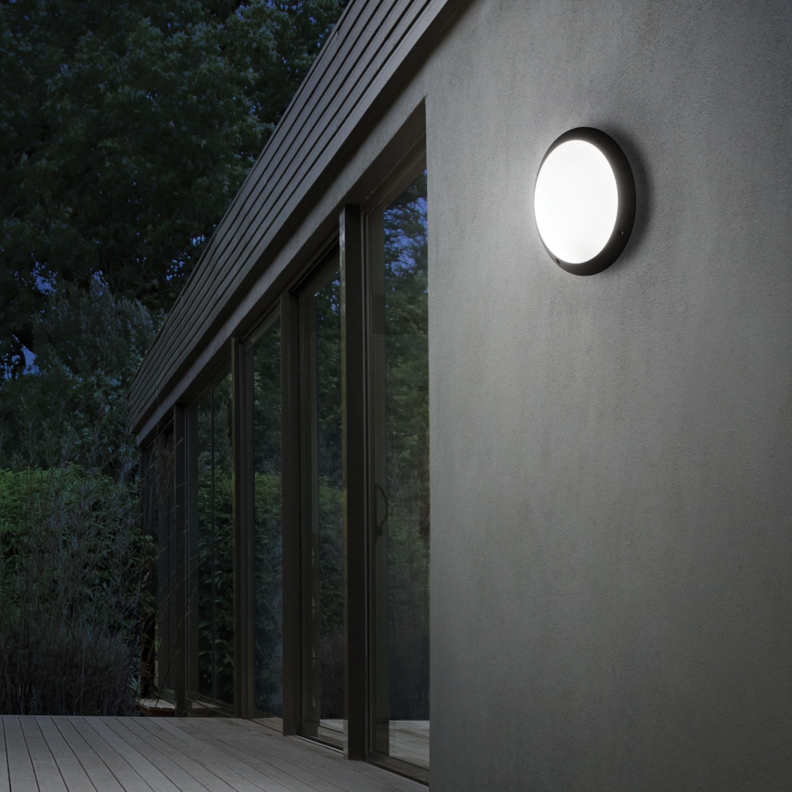 Ideal Lux - Lauko sieninis šviestuvas POLAR 1xE27/23W/230V IP66 juodas