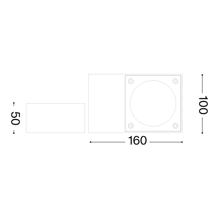 Ideal Lux - Lauko sieninis šviestuvas SIRIO 1xGX53/9W/230V IP65 rudas