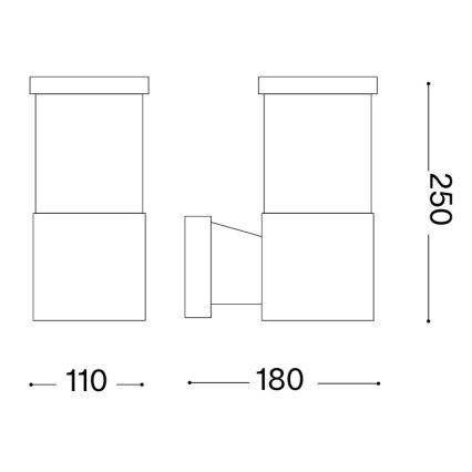 Ideal Lux - Lauko sieninis šviestuvas TRONCO 1xE27/42W/230V IP44 rudas