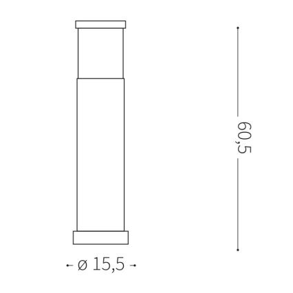 Ideal Lux - Lauko šviestuvas 1xE27/42W/230V 60 cm IP65 antracitas