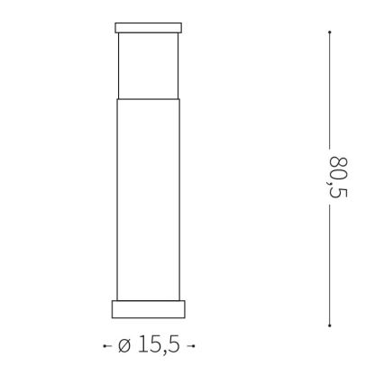 Ideal Lux - Lauko šviestuvas 1xE27/42W/230V 80 cm IP44 antracitas