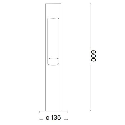 Ideal Lux - Lauko šviestuvas ACQUA 1xG9/15W/230V 60 cm IP44 antracitas