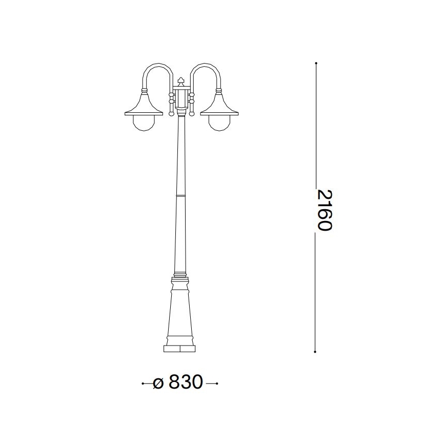 Ideal Lux - Lauko šviestuvas CIMA 2xE27/52W/230V 216 cm IP43 antracitas