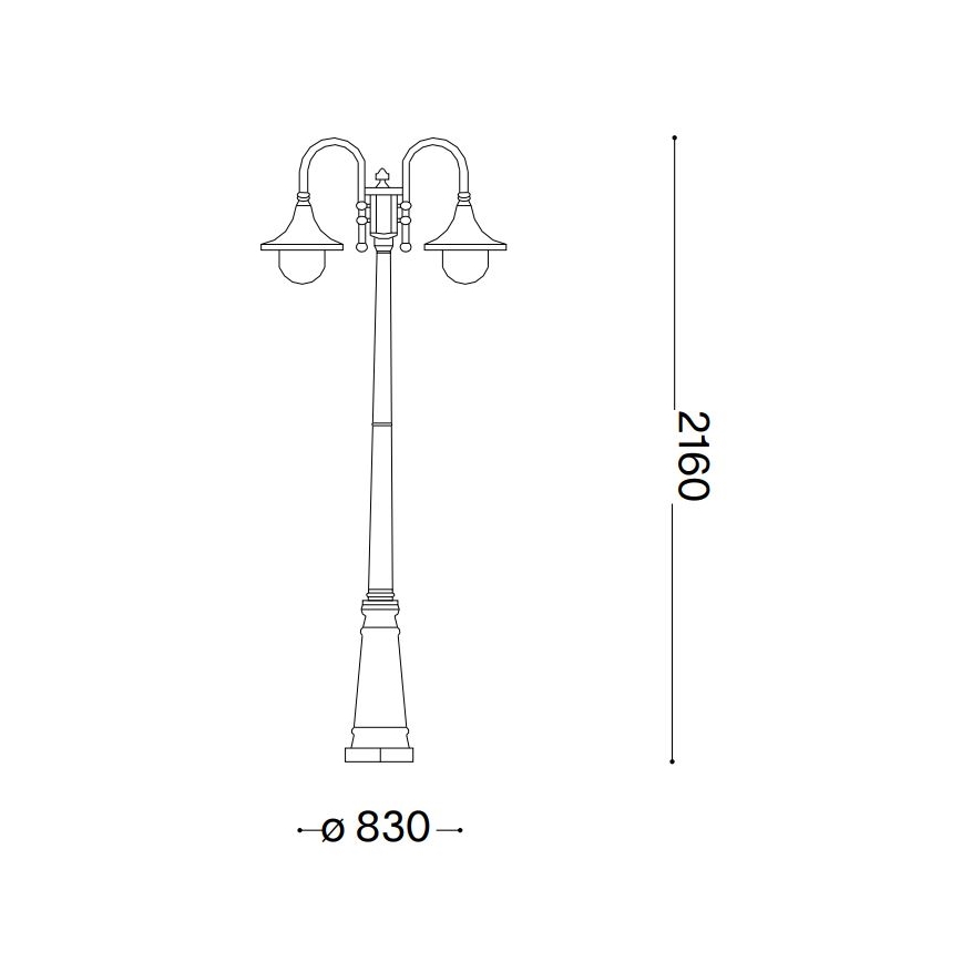 Ideal Lux - Lauko šviestuvas CIMA 2xE27/52W/230V 216 cm IP43 patina