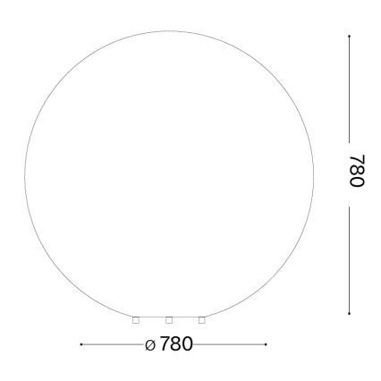 Ideal Lux - Lauko šviestuvas DORIS 1xE27/60W/230V skersmuo 78 cm IP44 pilka