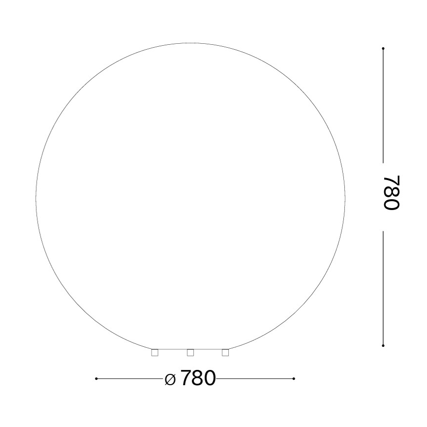 Ideal Lux - Lauko šviestuvas DORIS 1xE27/60W/230V skersmuo 78 cm IP44 pilka