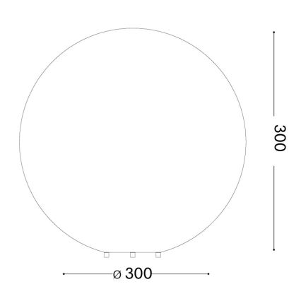 Ideal Lux - Lauko šviestuvas DORIS 1xE27/60W/230V Ø 30 cm IP44 pilka