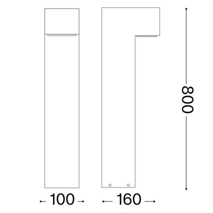 Ideal Lux - lauko šviestuvas SIRIO 1xGX53/9W/230V 80 cm IP65 baltas