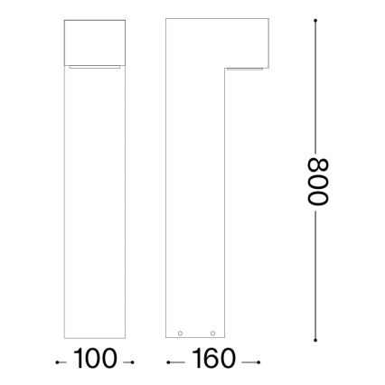 Ideal Lux - Lauko šviestuvas SIRIO 2xGX53/9W/230V 80 cm IP65 rudas