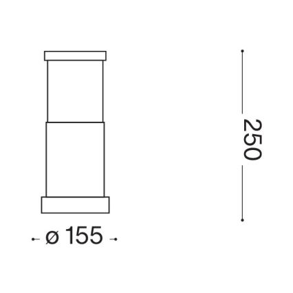 Ideal Lux - Lauko šviestuvas TRONCO 1xE27/42W/230V 25 cm IP65 antracitas