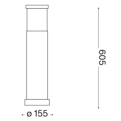 Ideal Lux - Lauko šviestuvas TRONCO 1xE27/42W/230V 60 cm IP65 juodas