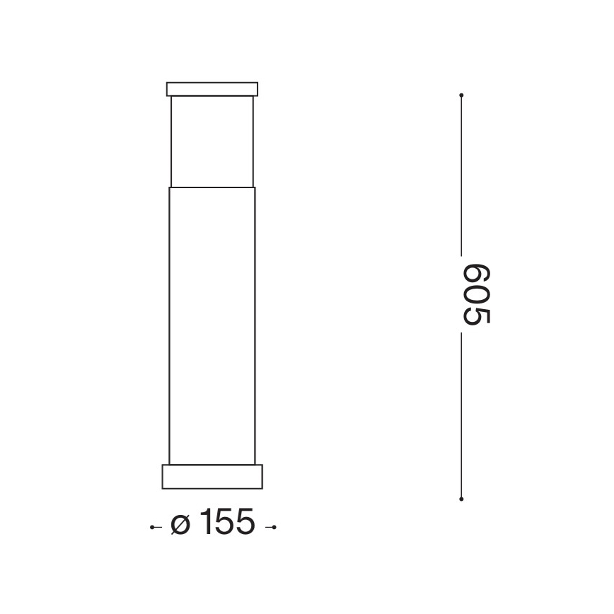 Ideal Lux - Lauko šviestuvas TRONCO 1xE27/42W/230V 60 cm IP65 juodas