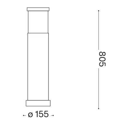 Ideal Lux - Lauko šviestuvas TRONCO 1xE27/42W/230V 80 cm IP65 rudas