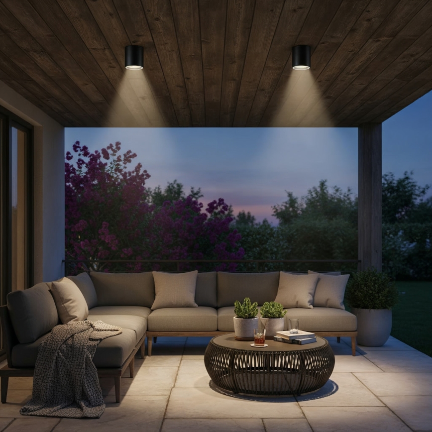 Ideal Lux - Lauko taškinis šviestuvas GUN 1xGU10/28W/230V IP44 juodas