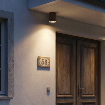 Ideal Lux - Lauko taškinis šviestuvas GUN 1xGU10/28W/230V, skersmuo 11 cm, IP55, rudas