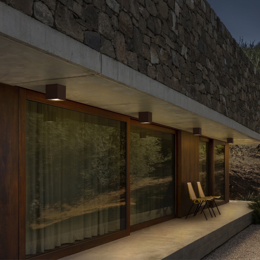 Ideal Lux - Lauko taškinis šviestuvas TECHO 1xGU10/20W/230V 15x15 cm IP54 ruda