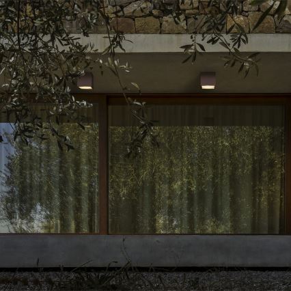 Ideal Lux - Lauko taškinis šviestuvas TECHO 1xGU10/20W/230V 15x15 cm IP54 ruda