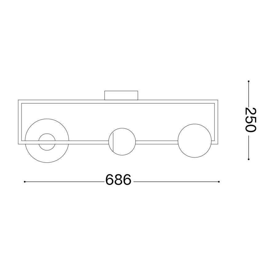 Ideal Lux - LED Ant pagrindo montuojamas sietynas ANGOLO 3xG9/3W/230V juoda