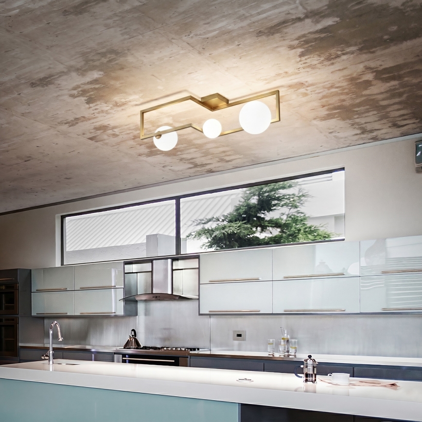 Ideal Lux - LED Ant pagrindo montuojamas sietynas ANGOLO 3xG9/3W/230V žalvaris