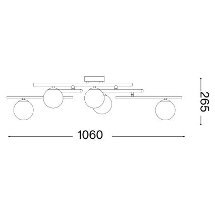 Ideal Lux - LED Ant pagrindo montuojamas sietynas ATLAS 5xG9/3W/230V auksas