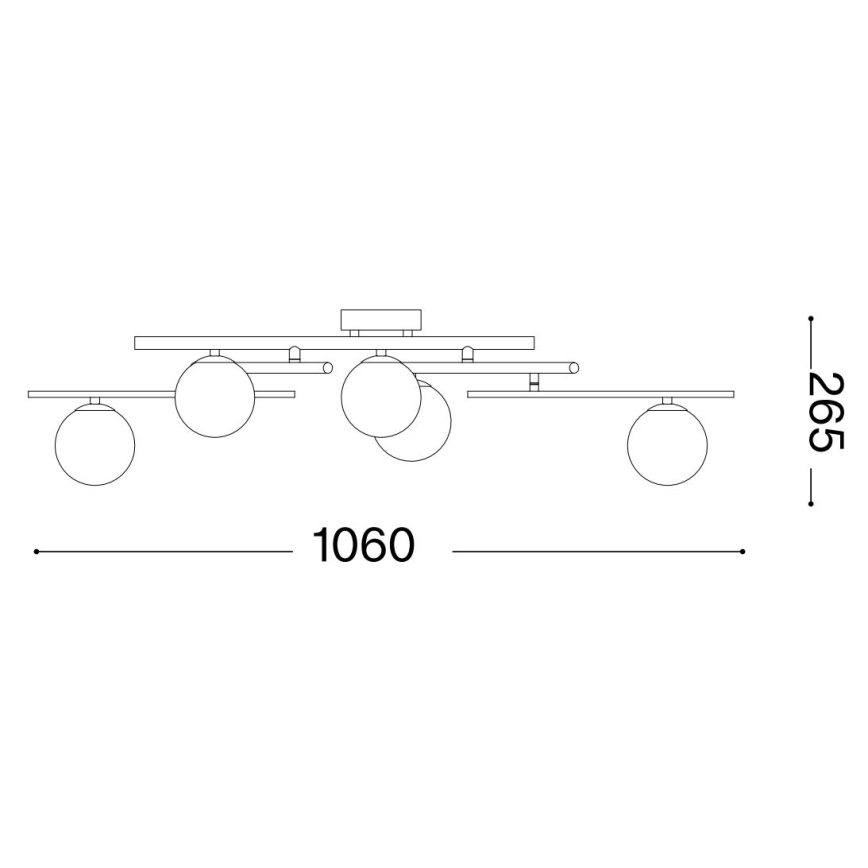 Ideal Lux - LED Ant pagrindo montuojamas sietynas ATLAS 5xG9/3W/230V auksas