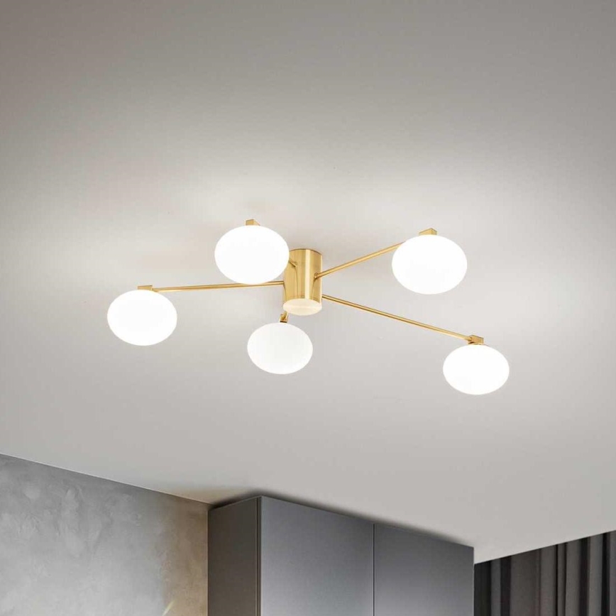 Ideal Lux - LED Ant pagrindo montuojamas sietynas HERMES 5xG9/3W/230V diametras 90 cm auksas