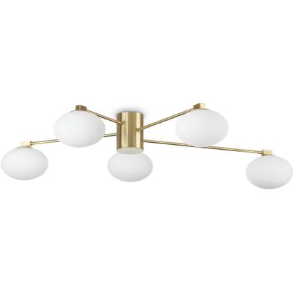 Ideal Lux - LED Ant pagrindo montuojamas sietynas HERMES 5xG9/3W/230V diametras 90 cm auksas