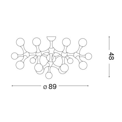 Ideal Lux - LED Ant pagrindo montuojamas sietynas NODINO 15xG9/15W/230V balta