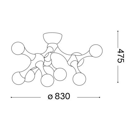 Ideal Lux - LED Ant pagrindo montuojamas sietynas NODINO 9xG9/3W/230V blizgus chromas/balta
