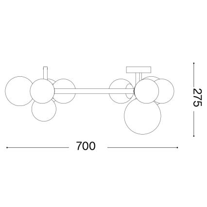 Ideal Lux - LED Ant pagrindo montuojamas sietynas PERLAGE 10xG9/3W/230V diametras 70 cm auksas/dūminis
