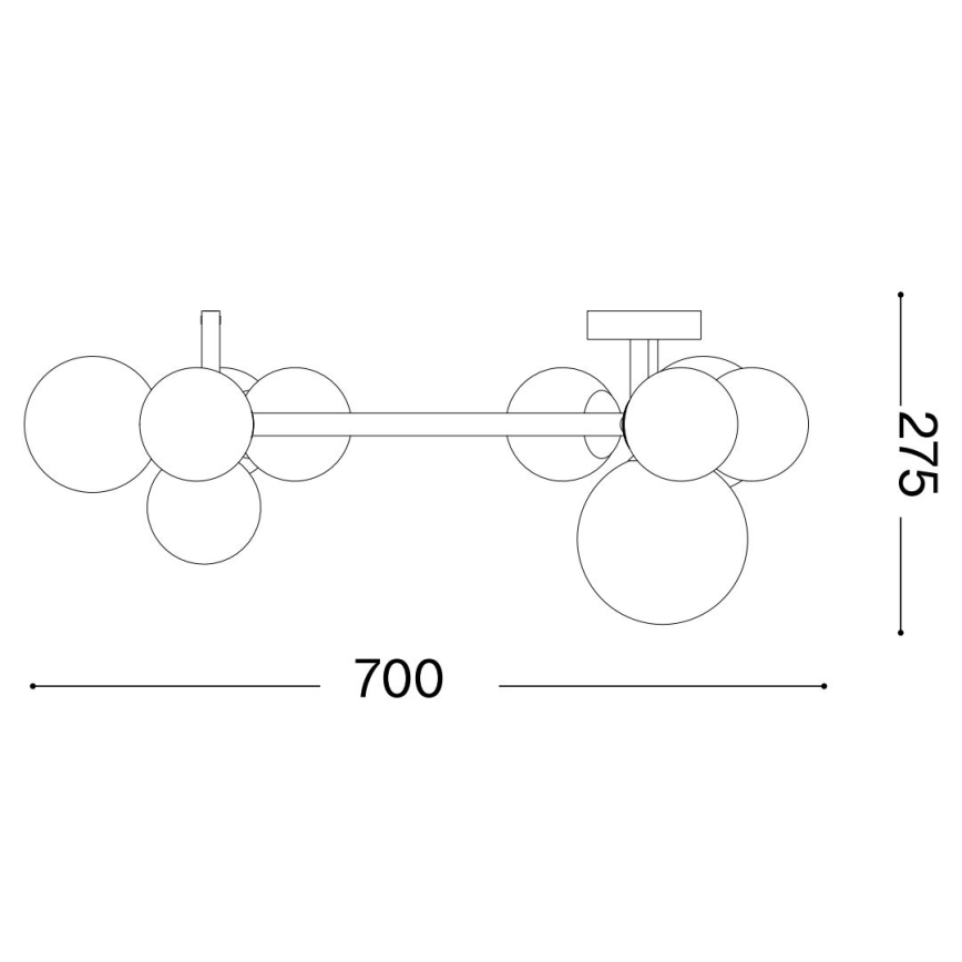 Ideal Lux - LED Ant pagrindo montuojamas sietynas PERLAGE 10xG9/3W/230V diametras 70 cm auksas/dūminis