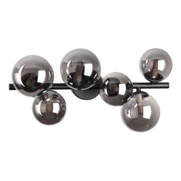 Ideal Lux - LED Ant pagrindo montuojamas sietynas PERLAGE 6xG9/3W/230V 49 cm juoda/dūminis