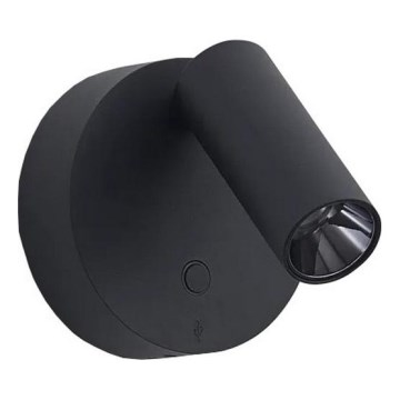 Ideal Lux - LED dimeriuojamas jutiklinis sieninis taškinis šviestuvas ELF LED/3W/230V CRI 95 juodas