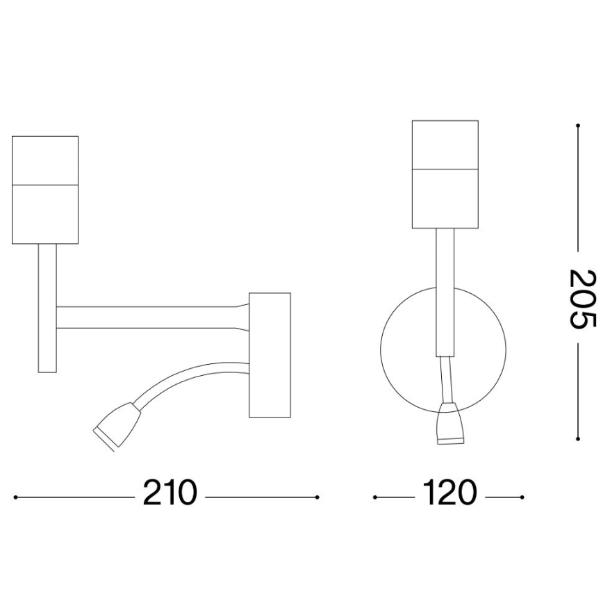 Ideal Lux - LED Lankstus lempa su laikikliu KOMPLEKTAS UP 1xE27/42W + LED/3W/230V CRI 90 USB blizgus chromas