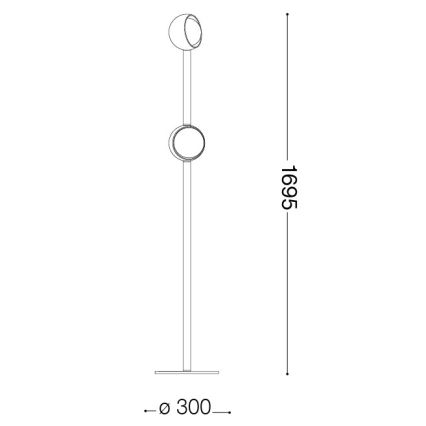 Ideal Lux - LED grindinė lempa BLOOM 2xLED/5,5W/230V CRI 90 auksinė/dūminė smėlio spalva