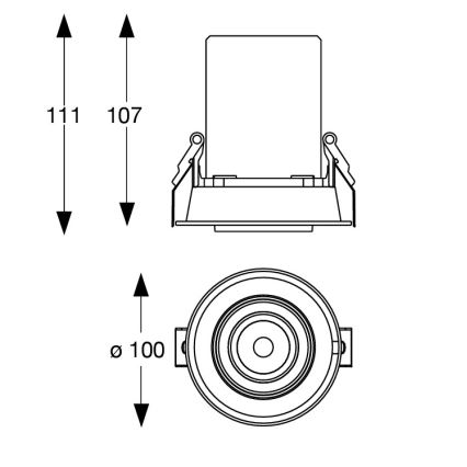 Ideal Lux - NOVA įleidžiamas LED taškinis šviestuvas LED/12W/230V 3000K CRI 90 skersm. 10 cm juodas