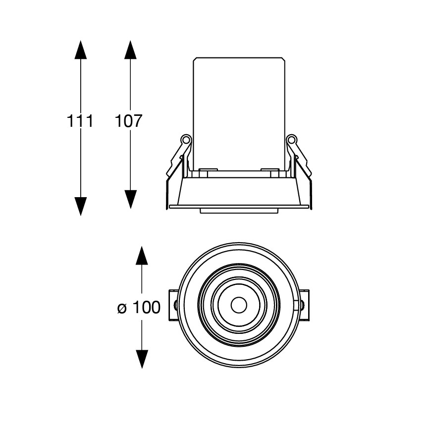 Ideal Lux - NOVA įleidžiamas LED taškinis šviestuvas LED/12W/230V 3000K CRI 90 skersm. 10 cm juodas