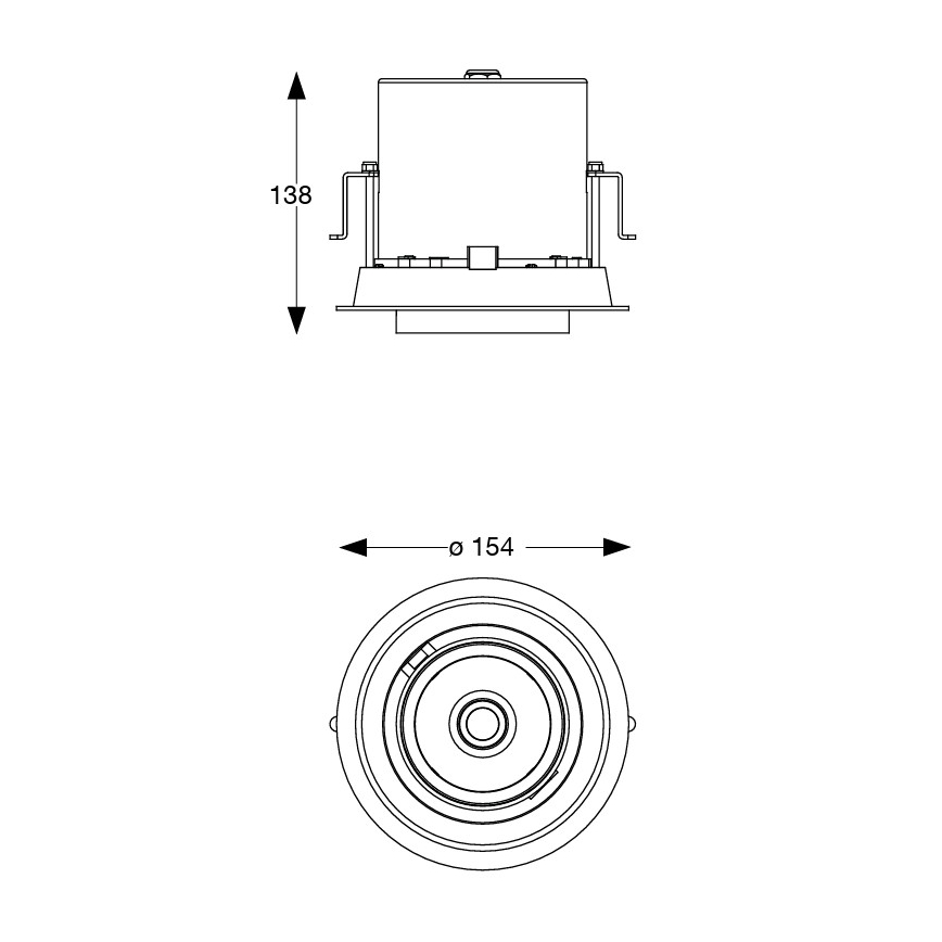 Ideal Lux - Įleidžiamas LED taškinis šviestuvas NOVA LED/30W/230V 3000K CRI 90, skersmuo 15,4 cm, juodas