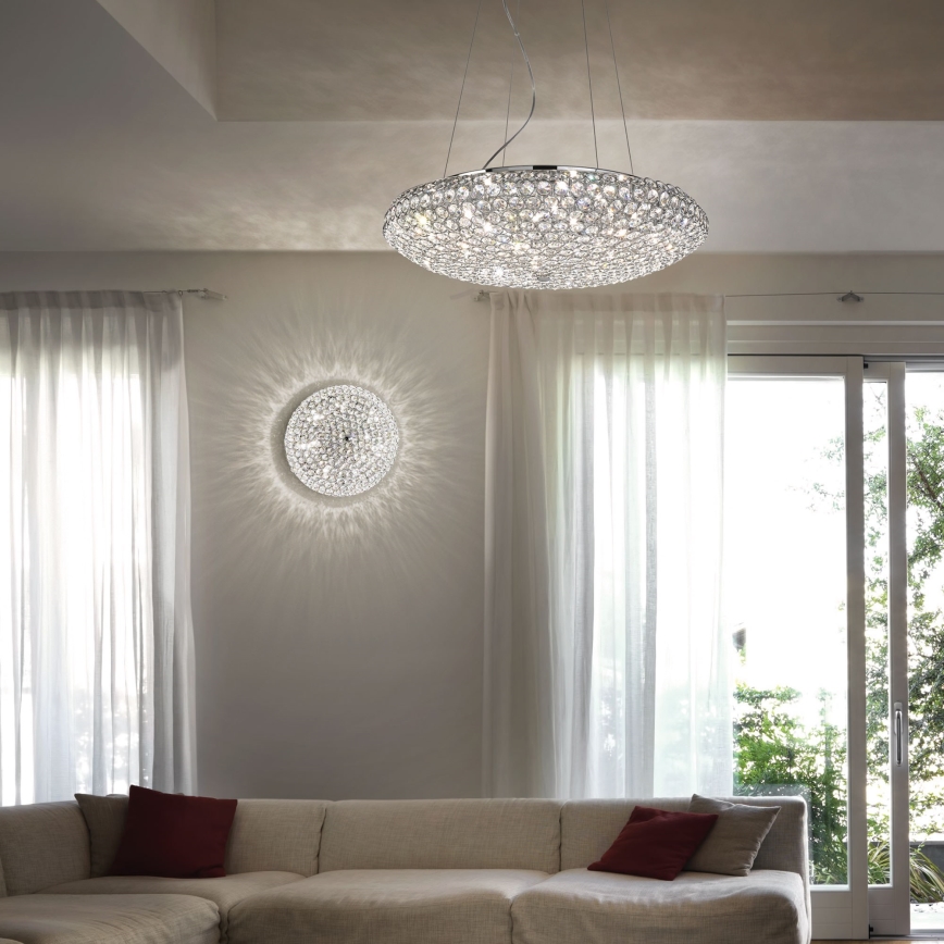 Ideal Lux - LED krištolinis lubinis šviestuvas KING 5xG9/3W/230V diametras 38 cm blizgus chromas