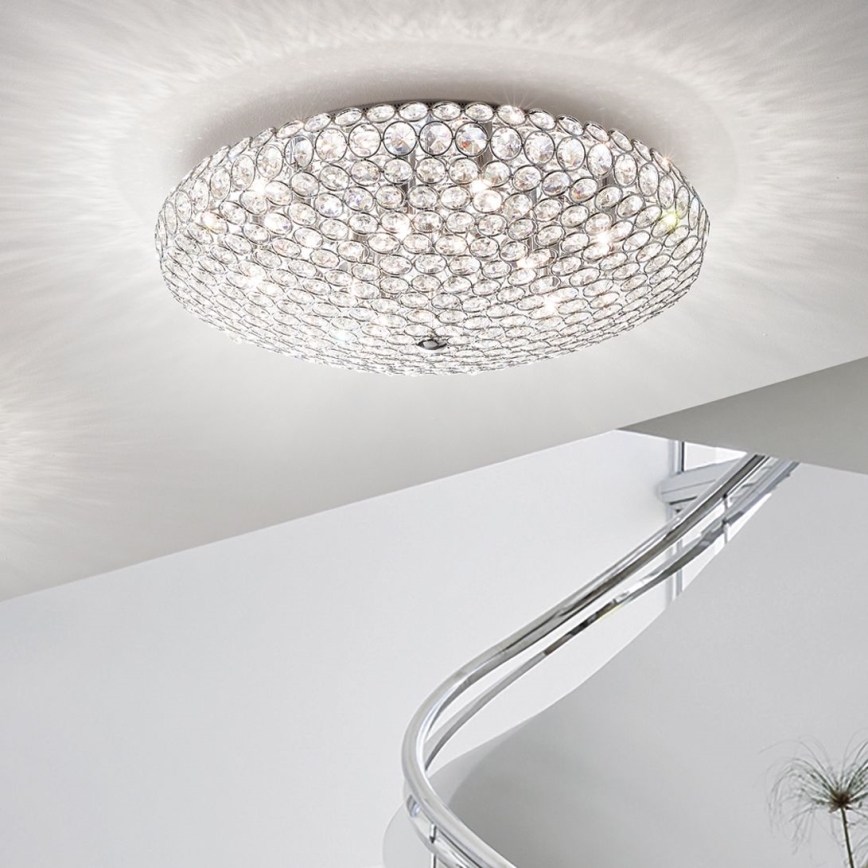Ideal Lux - LED krištolinis lubinis šviestuvas KING 9xG9/3W/230V diametras 53,5 cm blizgus chromas