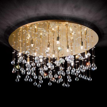 Ideal Lux - LED krištolinis lubinis šviestuvas MOONLIGHT 15xG9/3W/230V diametras 80 cm auksas