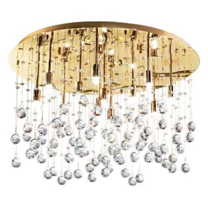 Ideal Lux - LED krištolinis lubinis šviestuvas MOONLIGHT 15xG9/3W/230V diametras 80 cm auksas